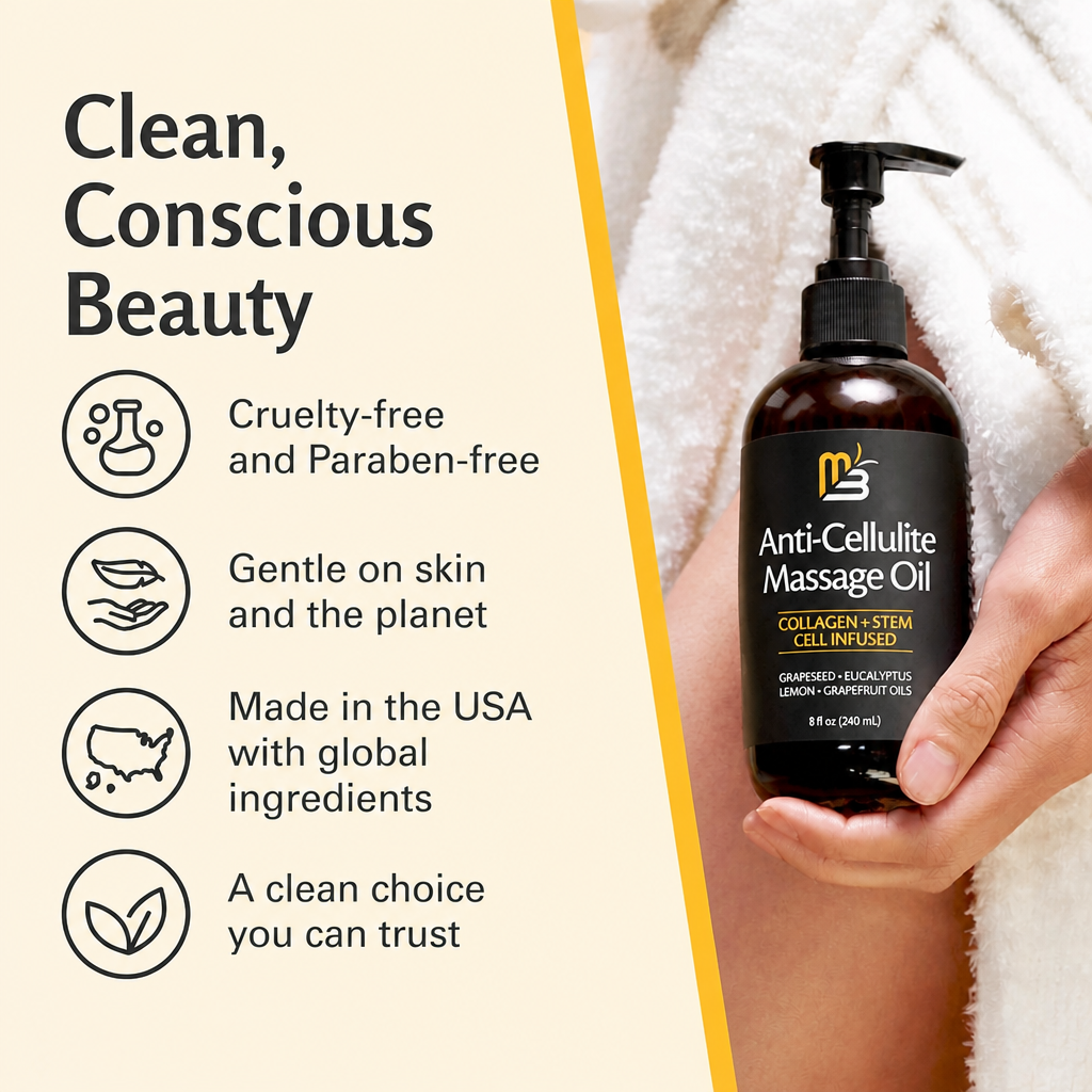 Anti Cellulite Massage Oil, Collagen + Stem Cell Infused