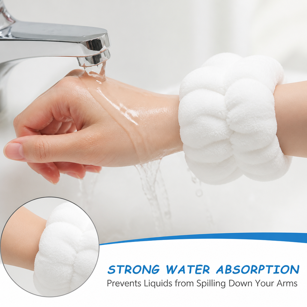 Spa Headband & Wrist Washband Set