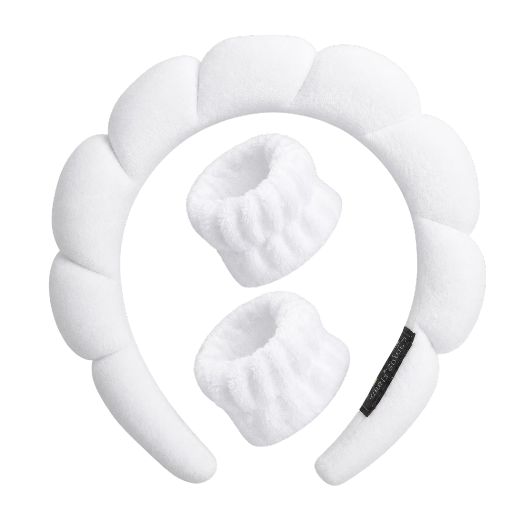 Spa Headband & Wrist Washband Set